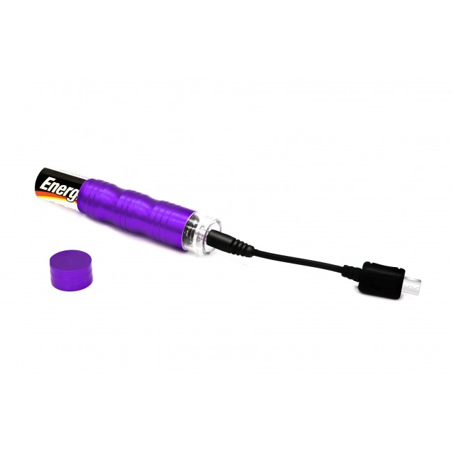 One Time Use Emergency Cell Phone Charger for Micro Connector Devices - Violet