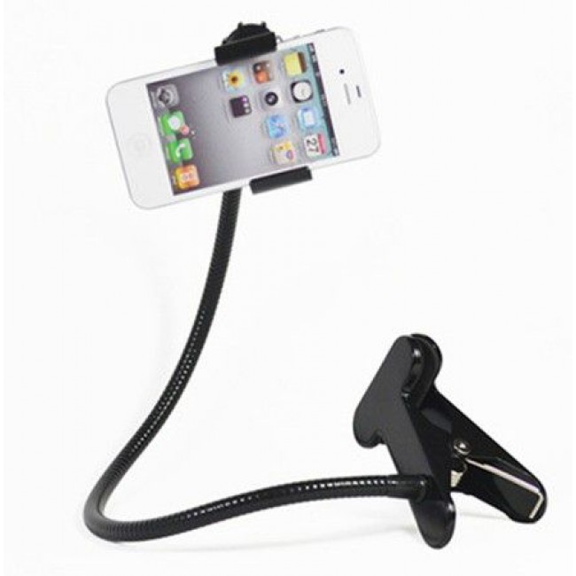 Phone Gimbals Multi-function Lazy Phone Holder Bed Desk Car Decoration Adjustable Expansion Bracket (Black)