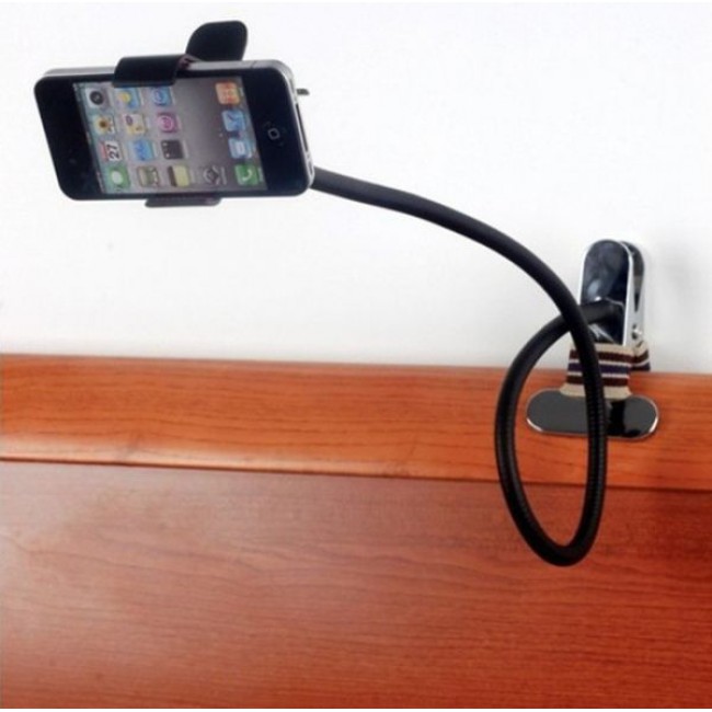 Phone Holder on Bed Watch Phone Movies Flexible Holder Bed Holder/Car Holder for All Phone - Black