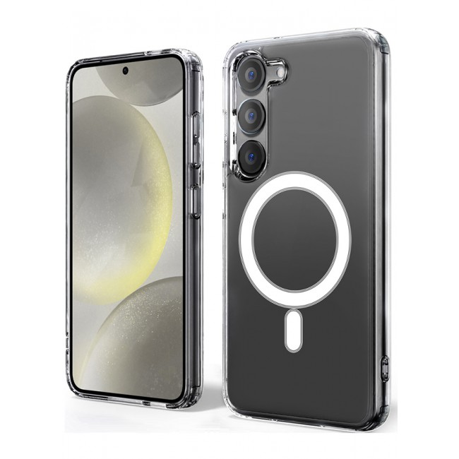 MARGOUN Samsung Galaxy S24 Case Translucent TPU Bumper Shockproof Phone Cover with Built-in Magnet Non-Yellowing Case Cover Compatible with MagSafe
