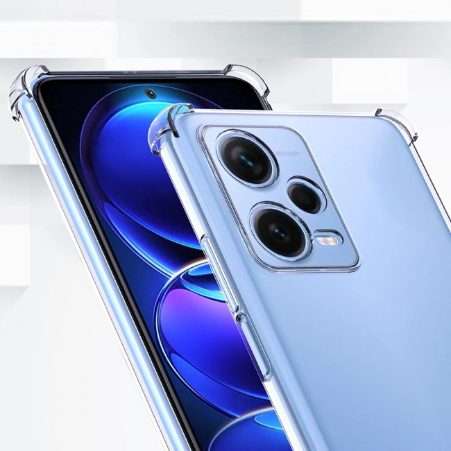 MARGOUN For Xiaomi Redmi Note 12 Pro Case Cover Clear Protective TPU Four Corners Cover Transparent Soft Case
