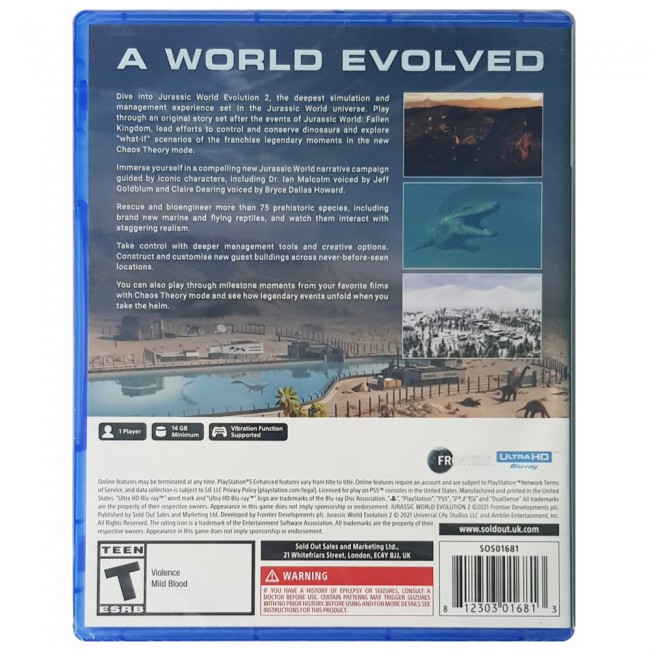 Jurassic World Evolution 2 : (PS5)