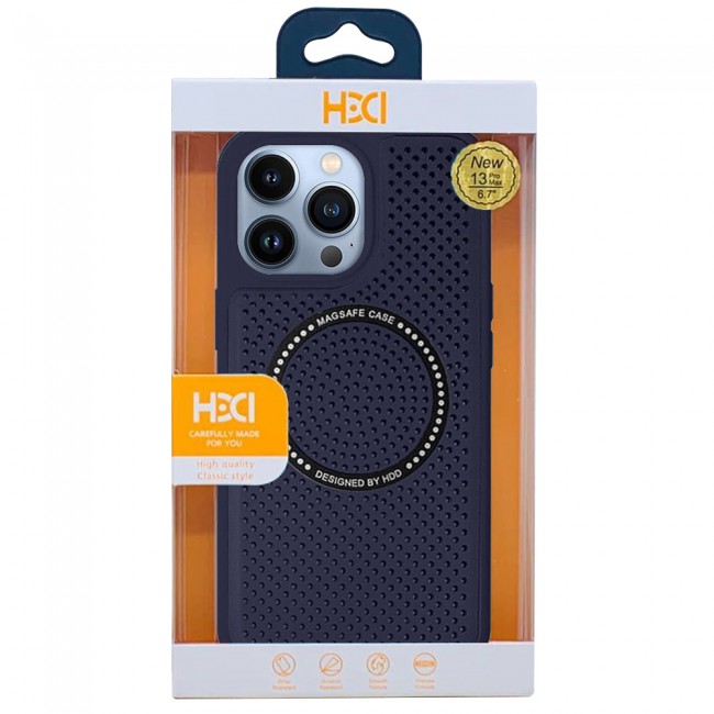 CATANES  For iPhone 13 Pro Max Leather Case MagSafe HDD Back Cover/ Blue