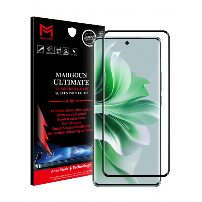 MARGOUN Oppo Reno11 Screen Protector Full Coverage Screen Protector Clear Anti-Bubble Shield Tempered Glass Screen Protector
