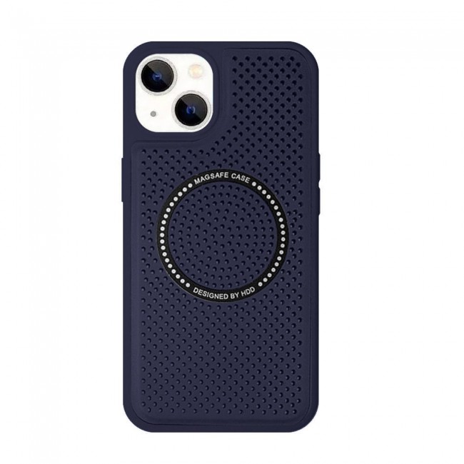 MARGOUN For iPhone 13 Leather Case MagSafe HDD Back Cover/ Blue