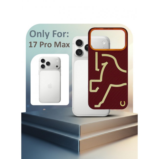 Horse Style Bamboo Protective Case for iPhone 17 Pro Max Magsafe – Ultra Durable, Lightweight &amp; Premium Design Burgandy Red