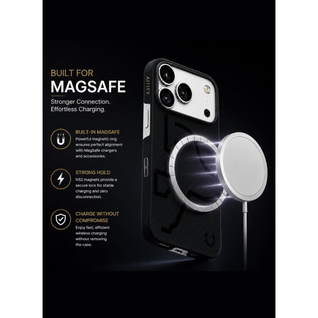 Horse Style Bamboo Protective Case for iPhone 17 Pro Magsafe – Ultra Durable, Lightweight &amp; Premium Design Charcoal Black