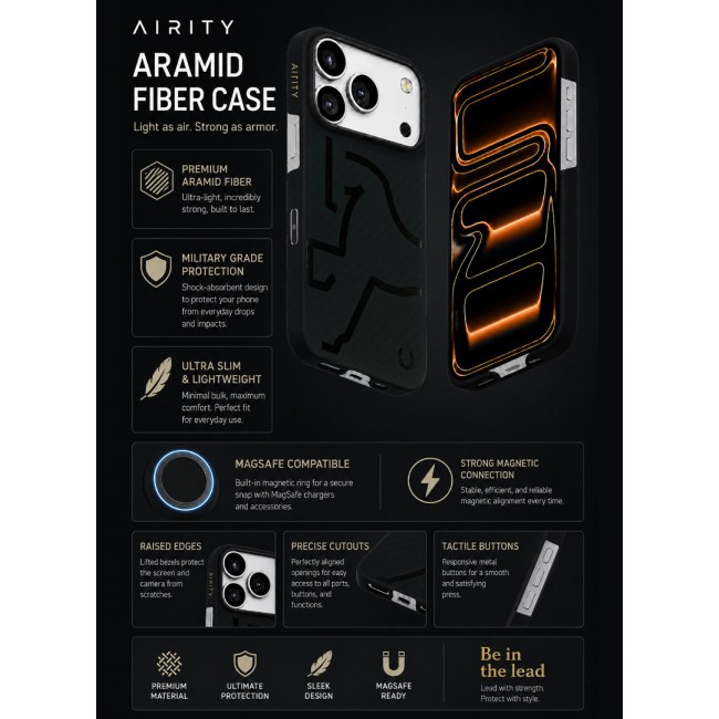 Horse Style Bamboo Protective Case for iPhone 17 Pro Magsafe – Ultra Durable, Lightweight &amp; Premium Design Charcoal Black
