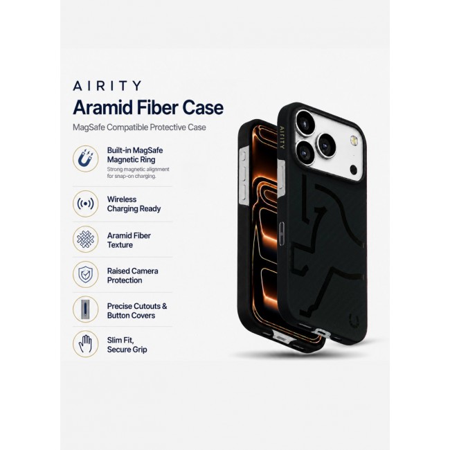 Horse Style Bamboo Protective Case for iPhone 17 Pro Max Magsafe – Ultra Durable, Lightweight &amp; Premium Design Charcoal Black