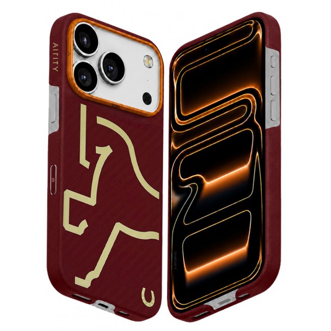 Horse Style Bamboo Protective Case for iPhone 17 Pro Max Magsafe – Ultra Durable, Lightweight &amp; Premium Design Burgandy Red