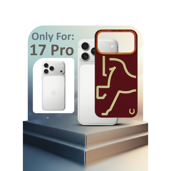 Horse Style Bamboo Protective Case for iPhone 17 Pro Magsafe – Ultra Durable, Lightweight &amp; Premium Design Burgandy Red