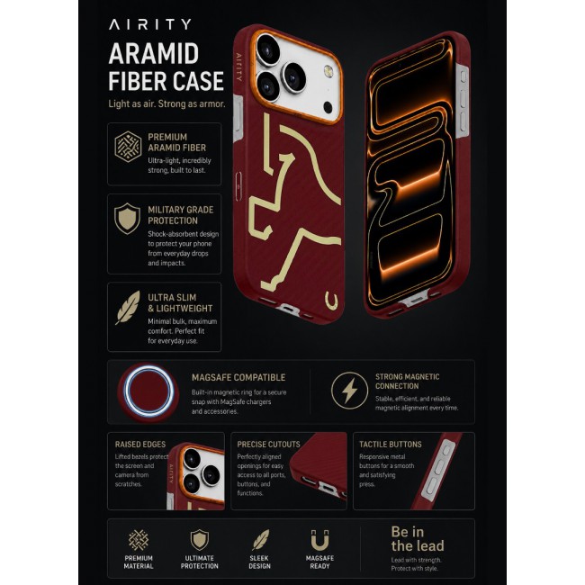 Horse Style Bamboo Protective Case for iPhone 17 Pro Magsafe – Ultra Durable, Lightweight &amp; Premium Design Burgandy Red