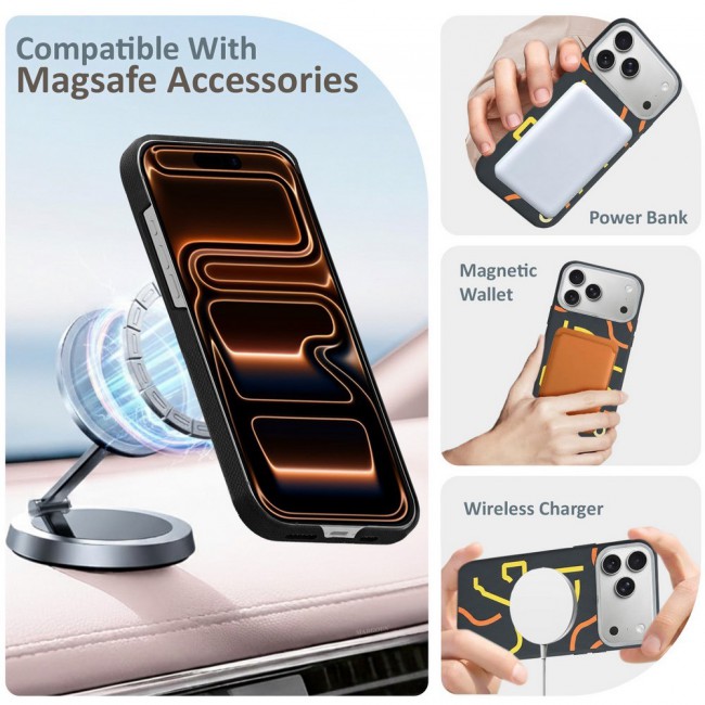Horse Style Bamboo Protective Case for iPhone 17 Pro Magsafe – Ultra Durable, Lightweight &amp; Premium Design Full Black