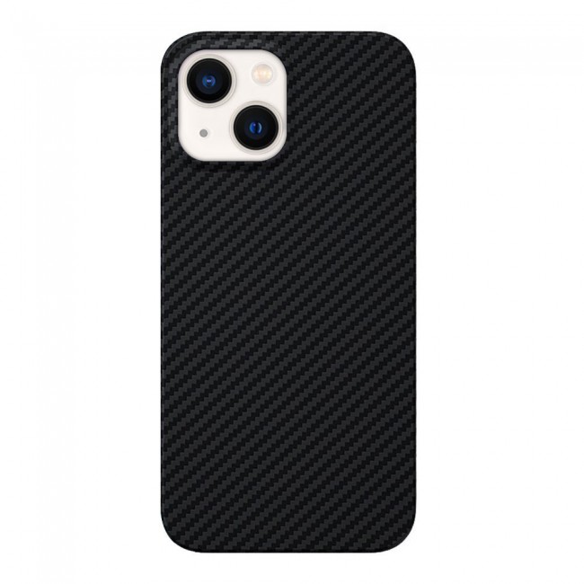 iPhone 14 Plus Case Carbon Fiber Texture Anti-Fingerprint Slim Shockproof Cover 6.7 inch Black