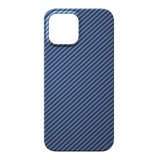 iPhone 14 Case Carbon Fiber Texture Anti-Fingerprint Slim Shockproof Cover 6.1 inch Dark Blue