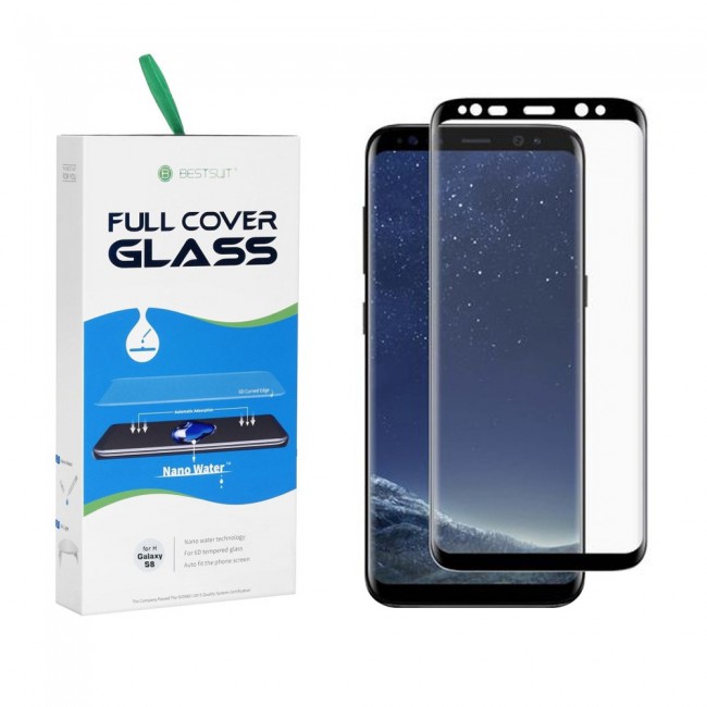 BESTSUIT UV Glue 6D Tempered Glass Screen Protector for Samsung Galaxy S8 (2-Year Warranty)