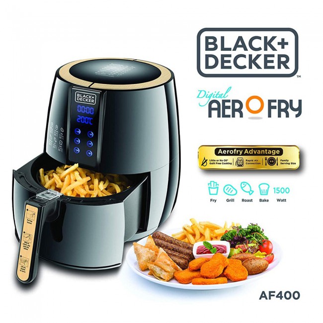 Black and Decker Digital Air Fryer AerOfry AF400-BG 4 Liter