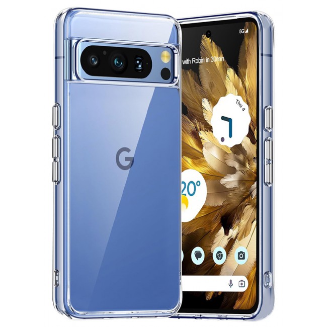MARGOUN Google Pixel 8 Pro TPU Case Clear Anti-Yellowing Transparent Shockproof Protective Phone Case Scratch Resistant Cover