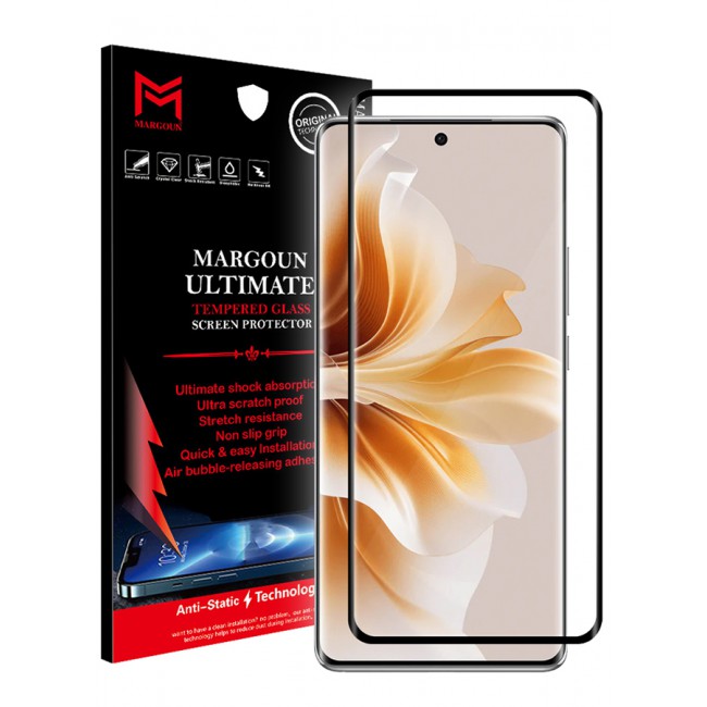 MARGOUN Oppo Reno11 Pro Screen Protector Full Coverage Screen Protector Clear Anti-Bubble Shield Tempered Glass Screen Protector
