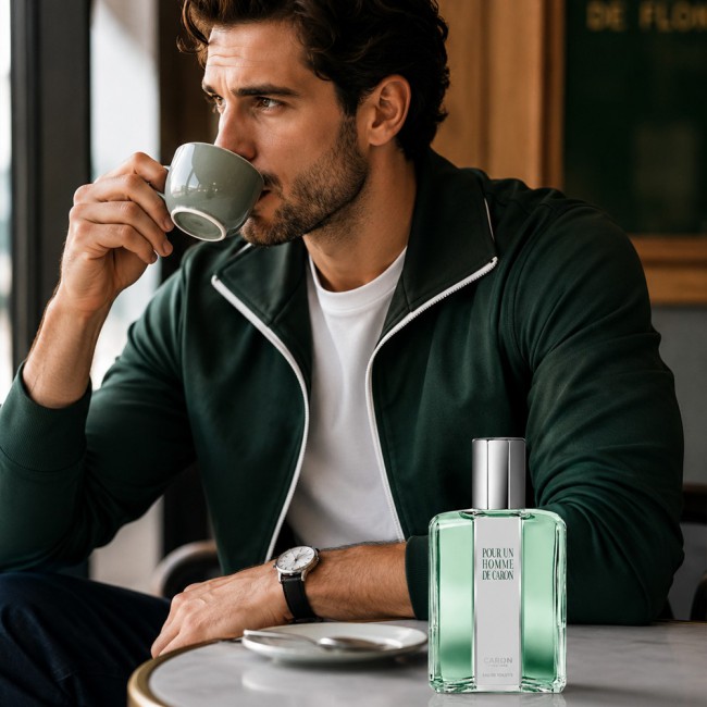 Caron Pour Un Homme De Caron Eau De Toilette for Men, Classic Aromatic Lavender Vanilla Fragrance with Musk and Amber Notes 125ml
