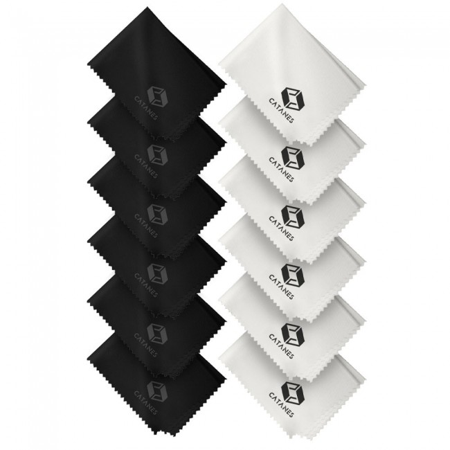 CATANES 12 Pack Of Microfiber Cleaning Cloth Premium Cloth for Glasses Lens Screens and More /Multicolour