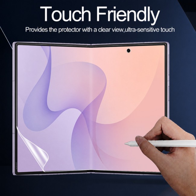 HD Clear Compatible with Samsung Galaxy Z Fold 8 Full Body Screen Protector Hydrogel (NOT GLASS) Film Set , Front Inner &amp; Back Protective Membrane