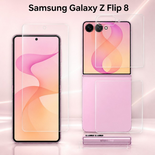 2 Pack HD Clear Compatible with Samsung Galaxy Z Flip 8 Screen Protector Film , Flexible Hydrogel (NOT Glass) Front Cover Guard