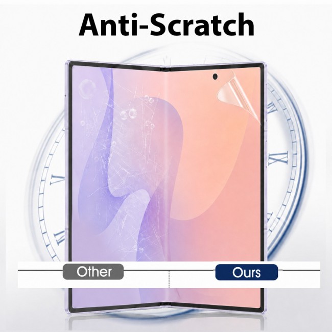 HD Clear Compatible with Samsung Galaxy Z Fold 8 Full Body Screen Protector Hydrogel (NOT GLASS) Film Set , Front Inner &amp; Back Protective Membrane