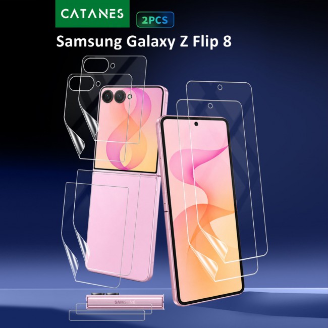 2 Pack HD Clear Compatible with Samsung Galaxy Z Flip 8 Screen Protector Film , Flexible Hydrogel (NOT Glass) Front Cover Guard