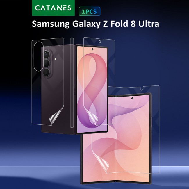 HD Clear Compatible with Samsung Galaxy Z Fold 8 Ultra Full Body Screen Protector Hydrogel (NOT GLASS) Film Set , Front Inner &amp; Back Protective Membrane