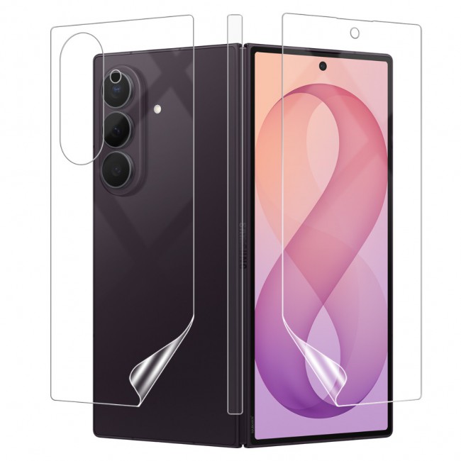 2 Pack HD Clear Compatible with Samsung Galaxy Z Fold 8 Ultra Full Body Screen Protector Hydrogel (NOT GLASS) Film Set , Front Inner & Back Protective Membrane