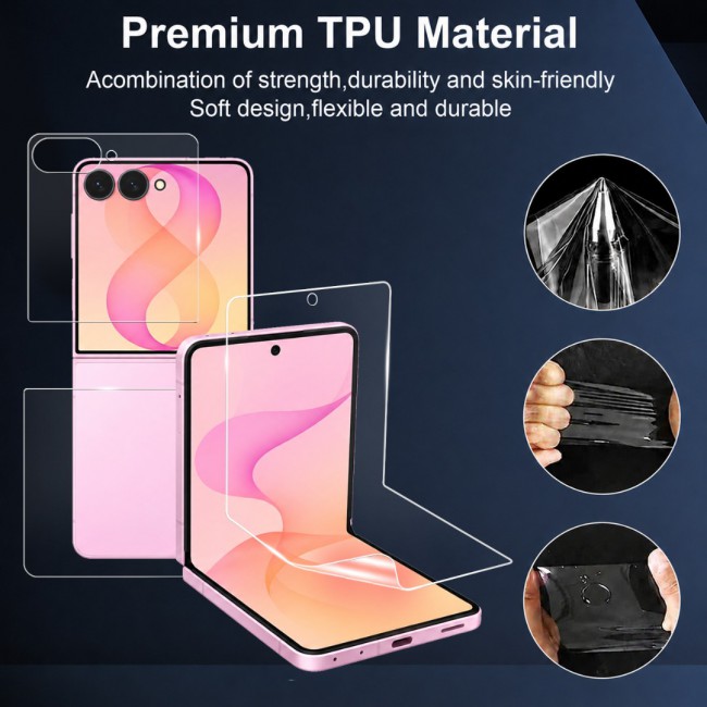2 Pack HD Clear Compatible with Samsung Galaxy Z Flip 8 Screen Protector Film , Flexible Hydrogel (NOT Glass) Front Cover Guard