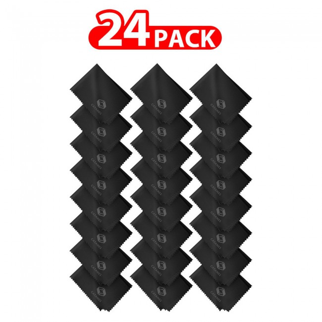 CATANES 24 Pack Of Microfiber Cleaning Cloth Premium Cloth for Glasses Lens Screens and More /Black