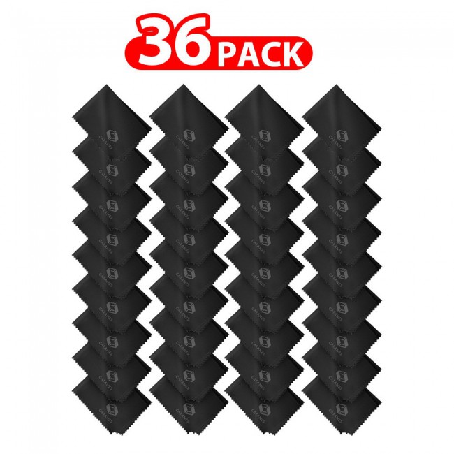 CATANES 36 Pack Of Microfiber Cleaning Cloth Premium Cloth for Glasses Lens Screens and More /Black