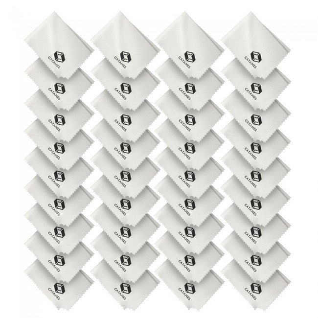 CATANES 36 Pack Of Microfiber Cleaning Cloth Premium Cloth for Glasses Lens Screens and More /Off White