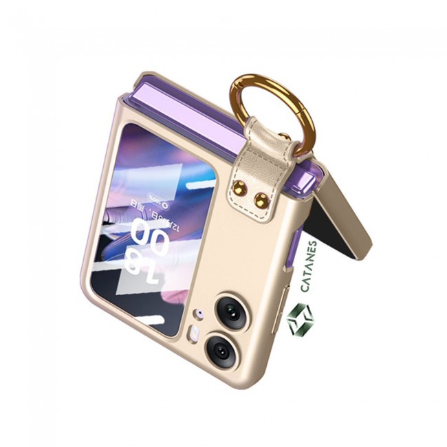 CATANES For OPPO Find N2 Flip 5G Case Ultra-thin Plastic Matte Case with Grip/Gold