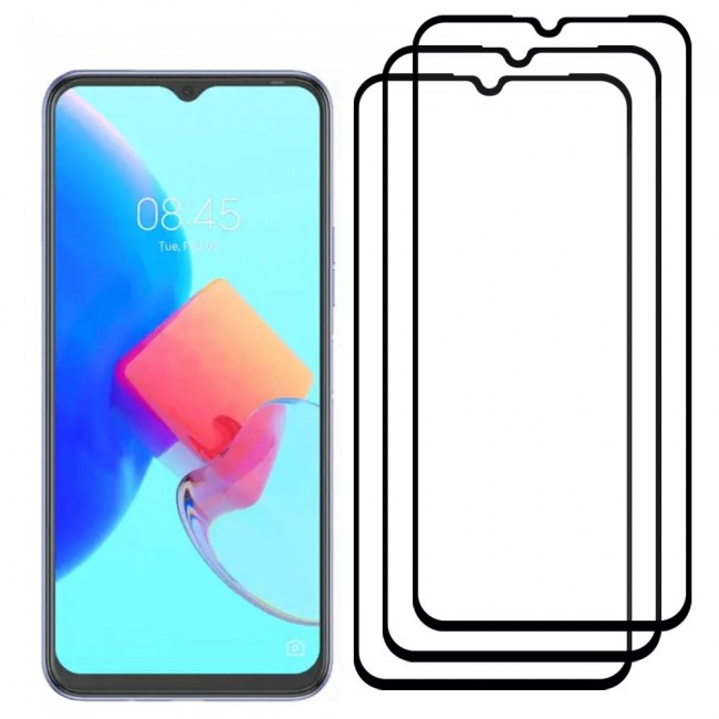 CATANES 3 Pack Tecno Spark 8C 4G Screen Protector Tempered Glass Full Glue Black side