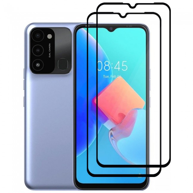 CATANES 2 Pack Tecno Spark 8C 4G Screen Protector Tempered Glass Full Glue Black side