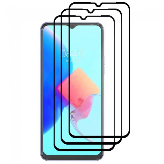 CATANES 3 Pack Tecno Spark 8C 4G Screen Protector Tempered Glass Full Glue Black side