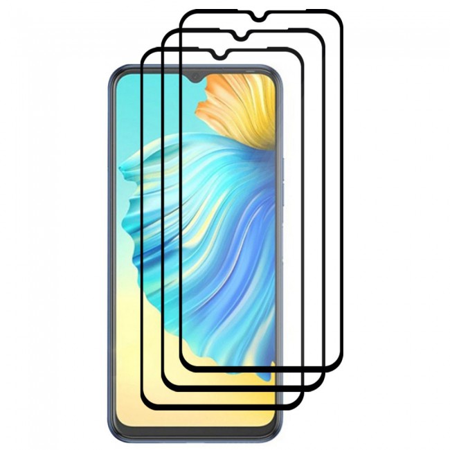 CATANES 3 Pack Tecno Spark 8P 4G Screen Protector Tempered Glass Full Glue Black side