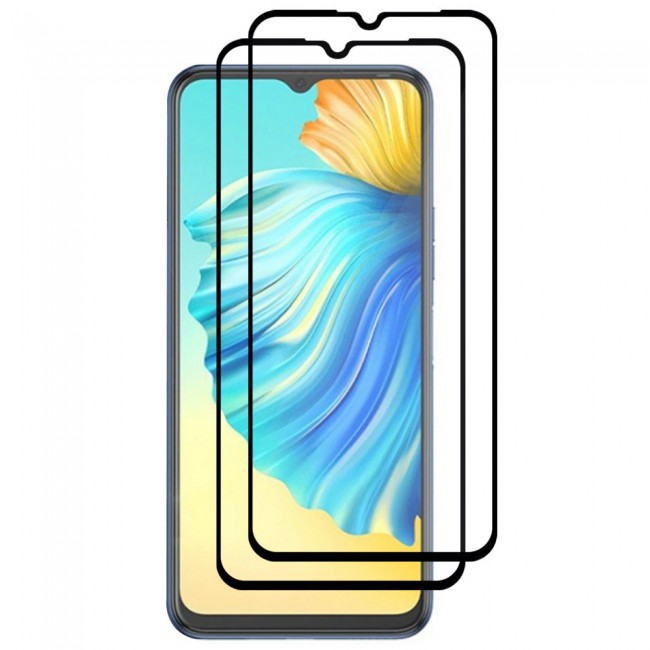 CATANES 2 pack Tecno Spark 8P 4G Screen Protector Tempered Glass Full Glue Black side