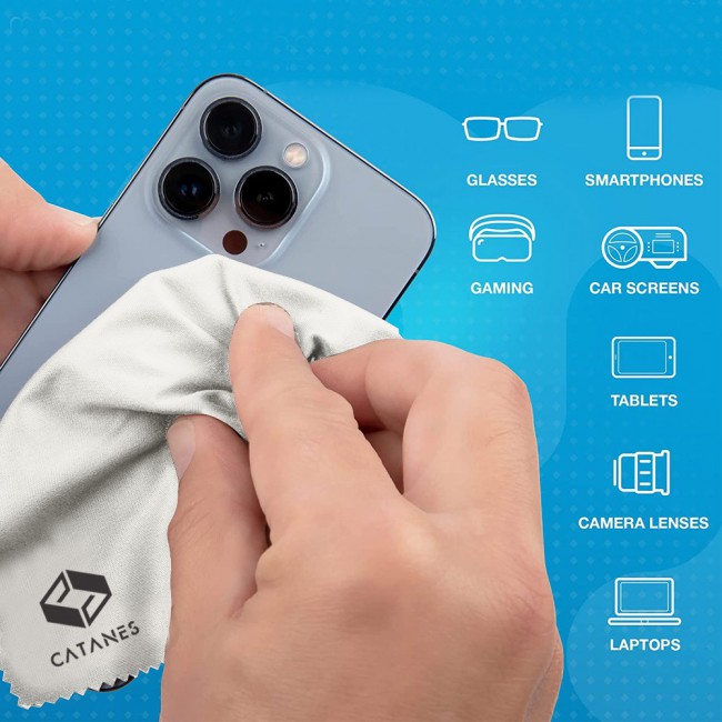CATANES 12 Pack Of Microfiber Cleaning Cloth Premium Cloth for Glasses Lens Screens and More /Multicolour