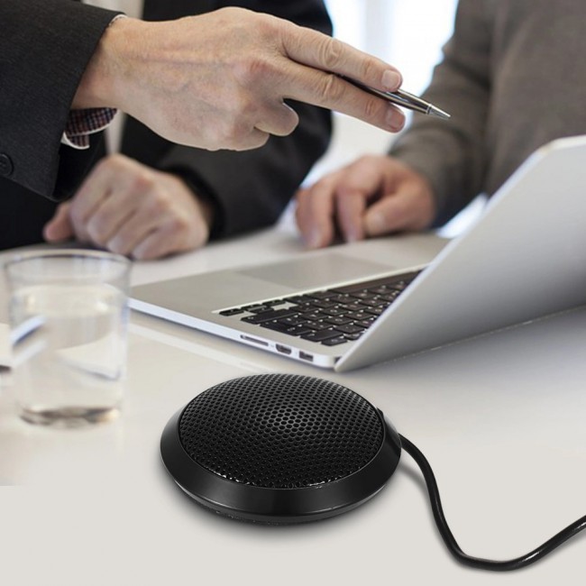 CATANES Round Microphone Portable 360° Omnidirectional Multimedia Condenser PC Mic