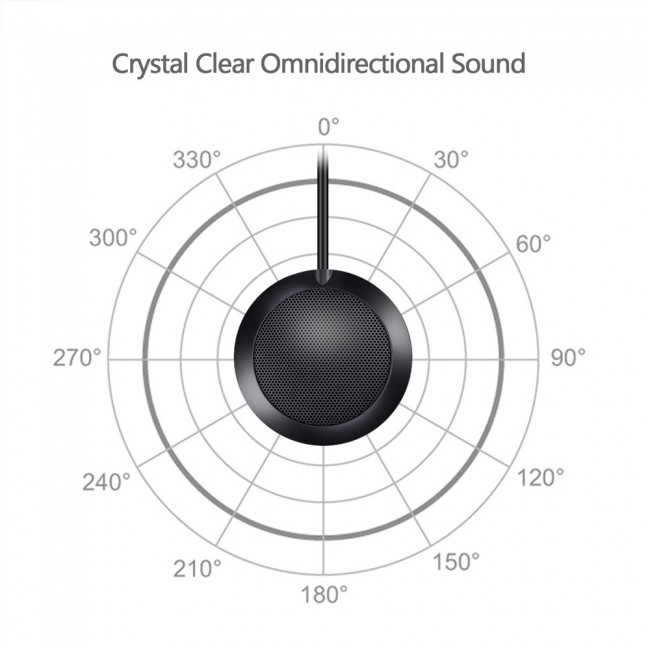 CATANES Round Microphone Portable 360° Omnidirectional Multimedia Condenser PC Mic