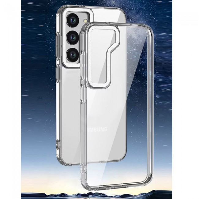 CATANES 5 Packs For Samsung Galaxy S23 Clear Case With 2 Screen Protectors and 2 Camera Lens Protectors/White