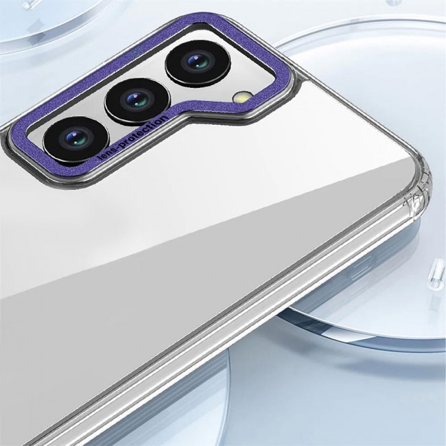 CATANES 5 Packs For Samsung Galaxy S23 Plus Clear Case With 2 Screen Protectors and 2 Camera Lens Protectors/Purple