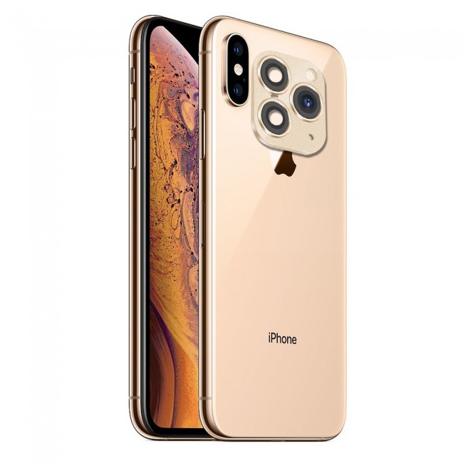 CATANES iPhone X XS Duplicate Camera Lens Camera Upgrade Protective Lens Change iPhone X XS to 11 Pro 11 Pro Max Gold