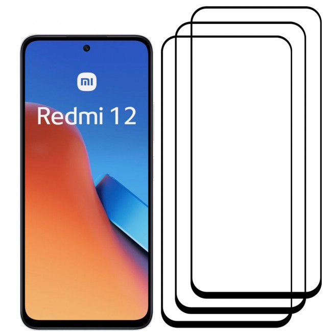 CATANES 3 Pack for Xiaomi Redmi Note 12 PHones Screen Protector 3D Tempered Glass Protective Film