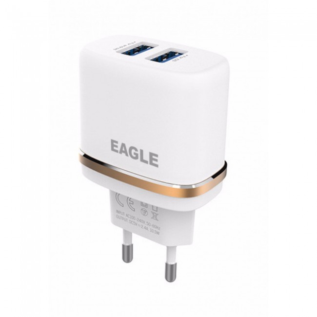 Eagle Dual USB Wall Charger DL-AC52 with Lightning Cable for iPhone