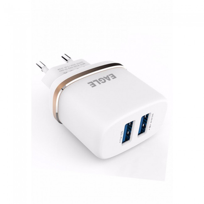 Eagle Dual USB Wall Charger DL-AC52 with Type-C Cable for Oneplus